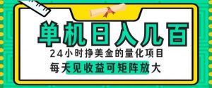 24小时挣美金的AI量化项目，单机日入几百，每天见收益，可矩阵放大【揭秘】-资源站