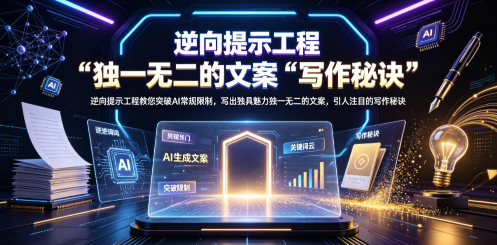 逆向提示工程教您突破AI常规限制，写出独具魅力独一无二的文案，引人注目的写作秘诀【原创双语字幕】-资源站