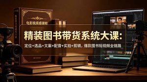 精装图书带货系统大课:定位+选品+文案+配音+实拍+剪辑,爆款图书短视频全链路-资源站