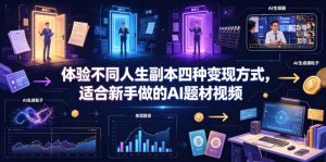 体验不同人生副本四种变现方式,适合新手做的AI题材视频-资源站
