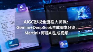 AIGC影视全流程大师课:Gemini+DeepSeek生成脚本分镜,Martini+海螺AI生成视频-资源站