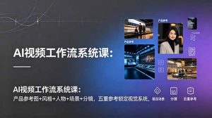 AI视频工作流系统课:产品参考图+风格+人物+场景+分镜,五重参考锁定视觉系统,稳定产出高质量视频-资源站