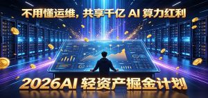 不用懂运维,共享千亿 AI 算力红利,2026AI 轻资产掘金计划-资源站
