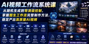 AI视频工作流系统课,从随机生成到导演级控制,掌握图生工作流完整制作方法,稳定产出高质量AI视频-资源站
