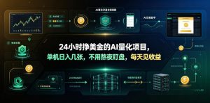 24小时挣美金的AI量化项目,单机日入几十美刀,不用熬夜盯盘,每天见收益【揭秘】-资源站