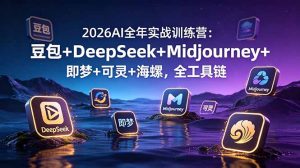 2026AI全年实战训练营：豆包+DeepSeek+Midjourney+即梦+可灵+海螺，全工具链-资源站