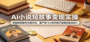 AI小说短故事变现实操：零基础掌握写文提示词，量产热门小说内容打造稳定副业收入-资源站