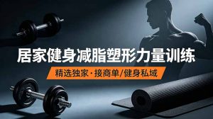 抖音健身热门短视频教学：居家健身减脂塑形力量训练，精选独家，接商单或者健身私域-资源站