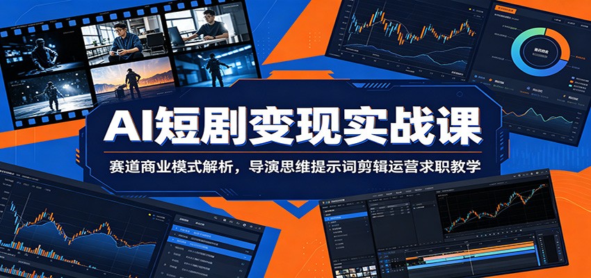 AI短剧变现实战课：赛道商业模式解析，导演思维提示词剪辑运营求职教学-资源站