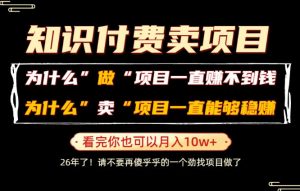 普通人为什么能够靠卖项目轻松月入10W+,而做项目却容易成炮灰,卖项目为什么能够稳賺不赔?【揭秘】-资源站
