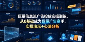 巨量信息流广告投放实操训练，从0基础成为巨量广告高手，实操演示+心法分析-资源站