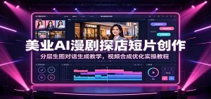 美业AI漫剧探店短片创作:分层生图对话生成教学,视频合成优化实操教程-资源站