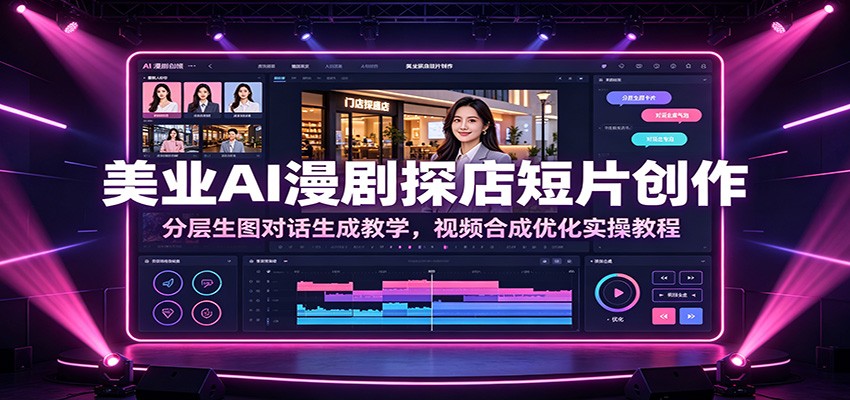美业AI漫剧探店短片创作:分层生图对话生成教学,视频合成优化实操教程-资源站