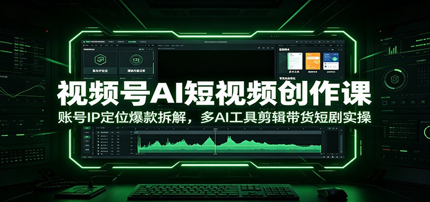 视频号AI短视频创作课:账号IP定位爆款拆解,多AI工具剪辑带货短剧实操-资源站