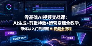 零基础AI视频实战课:AI生成+剪辑特效+运营变现全教学,带你从入门到精通AI视频全流程-资源站