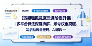 短视频底层原理进阶提升课|多平台算法深度拆解、账号权重突破、冷启动流量破局、AI爆款内容落地与全域账号运营实战教程-资源站