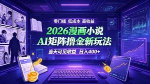 爆款小说漫画大阅读 ai矩阵操作 当天可见收益 日入400+ 零门槛 高收益-资源站