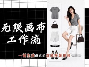 无限画布工作流，一键制作爆火的旋转换装视频，操作简单，零基础也能学会-资源站