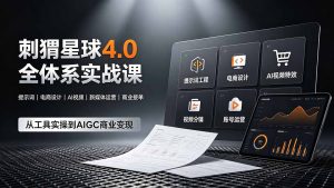 刺猬星球4.0全体系实战课,覆盖提示词工程、电商设计、AI视频特效与新媒体运营,一站式掌握AIGC商业核心技能-资源站