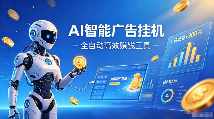 AI智能广告挂G，在家自动賺收益，全程无需人工操作、不用直播、不用拉人【揭秘】-资源站