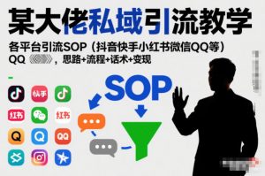 某大佬私域引流教学,各平台引流SOP(抖音快手小红书微信QQ等),思路+流程+话术+变现(更新0708)-资源站