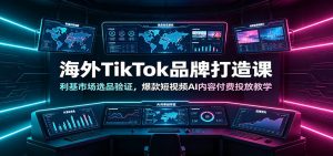 海外TikTok品牌打造课:利基市场选品验证,爆款短视频AI内容付费投放教学-资源站