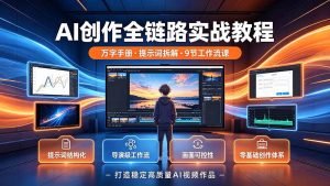 AI创作全链路实战教程|万字手册·提示词拆解·9节工作流课,打造稳定高质量AI视频作品-资源站