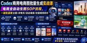 Codex商用电商图批量生成实战课｜电商全自动生图SOP流程，一键批量做主图/详情页/活动海报/封面商用教程-资源站