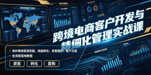 跨境电商客户开发与精细化管理实战课|海外精准客源挖掘、询盘转化、老客维护、客户分层全流程落地教程-资源站