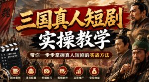 三国真人短剧实操教学，带你一步步掌握真人短剧的实战方法-资源站