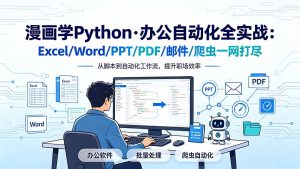 漫画学Python·办公自动化全实战:Excel/Word/PPT/PDF/邮件/爬虫一网打尽-资源站