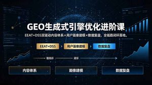 GEO生成式引擎优化进阶课：EEAT+DSS双驱动内容体系×用户画像建模×数据复盘，全链路闭环落地-资源站