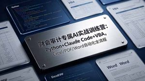 财会审计专属 AI实战训练营-更新：Python+Claude Code+VBA，Excel/PDF/Word自动化全流程-资源站