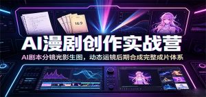 AI漫剧创作实战营：AI剧本分镜光影生图，动态运镜后期合成完整成片体系-资源站