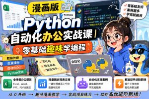 漫画版Python自动化办公实战课|零基础趣味学编程,全场景办公提效、批量搞定报表文档、解放双手进阶职场-资源站