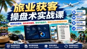旅业获客操盘术实战课｜精准引流落地、信任成交破局、账号守盘迭代、旅游行业业绩突围全攻略-资源站