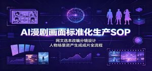 AI漫剧画面标准化生产SOP：网文选本改编分镜设计，人物场景资产生成成片全流程-资源站