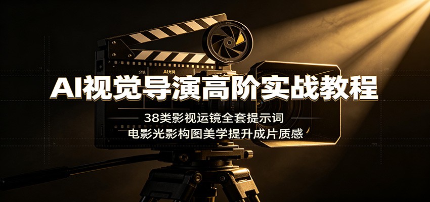 AI视觉导演高阶实战教程：38类影视运镜全套提示词，电影光影构图美学提升成片质感-资源站