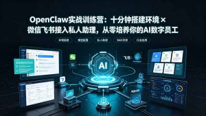 OpenClaw实战特训营：十分钟搭建环境×微信飞书接入私人助理，从零培养你的AI数字员工-资源站