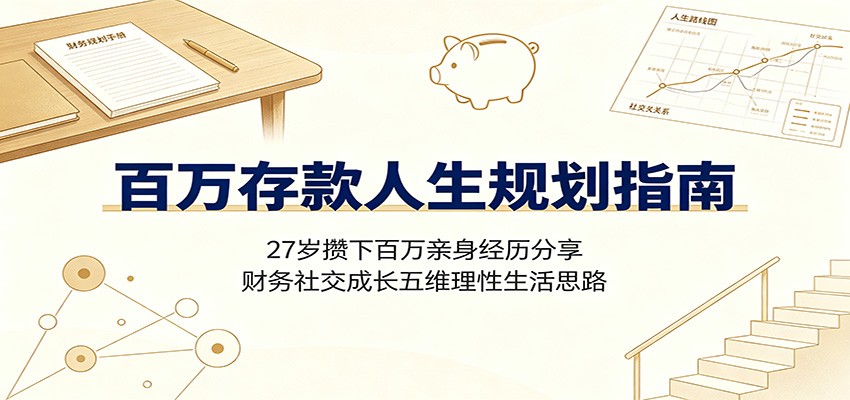 百万存款人生规划指南：27岁攒下百万亲身经历分享，财务社交成长五维理性生活思路-资源站