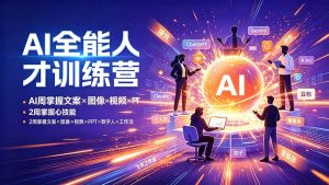 AI全能人才训练营：2周掌握文案×图像×视频×PPT×数字人×工作流，超越80%的人-资源站
