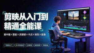 剪映从入门到精通全能课:画中画×蒙版×关键帧×卡点×调色×抠像,一站式掌握剪辑核心技能-资源站