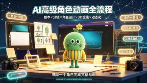 AI高级角色动画全流程：剧本×分镜×角色设计×3D渲染×动态化，从概念到成片一站式教学-资源站
