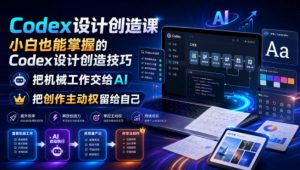 Codex设计创造课，小白也能掌握的Codex设计创造技巧，把机械工作交给AI，把创作主动权留给自己-资源站