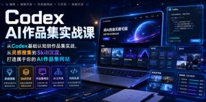 Codex AI作品集实战课，从Codex基础认知到作品集实战，从灵感搜集到Skill沉淀，打造属于你的AI作品集网站-资源站
