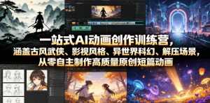 一站式AI动画创作训练营，涵盖古风武侠、影视风格、异世界科幻、解压场景，从零自主制作高质量原创短篇动画(更新)-资源站