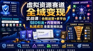 虚拟资源赛道全域变现实战课｜合规运营+多平台SEO引流+内容矩阵+私域成交全套落地玩法-资源站