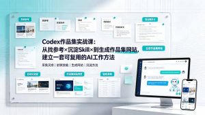 Codex作品集实战课：从找参考×沉淀Skill×到生成作品集网站，建立一套可复用的AI工作方法-资源站