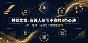 付费文章:有钱人秘而不宣的8条心法-资源站