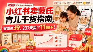 小红书卖蒙氏育儿干货指南,客单价39,237天卖了11w+!-资源站
